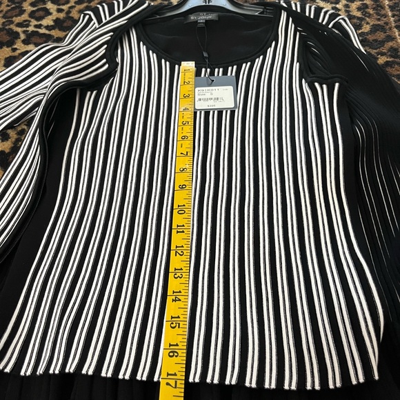 NWT St John 2 Pc Zipper Jacket and Sleeveless Top Blk & White Rayon Sz S - Picture 8 of 15
